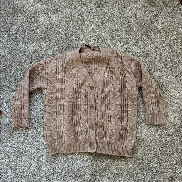 Jenni Kayne Taupe Cable Knit Cardigan